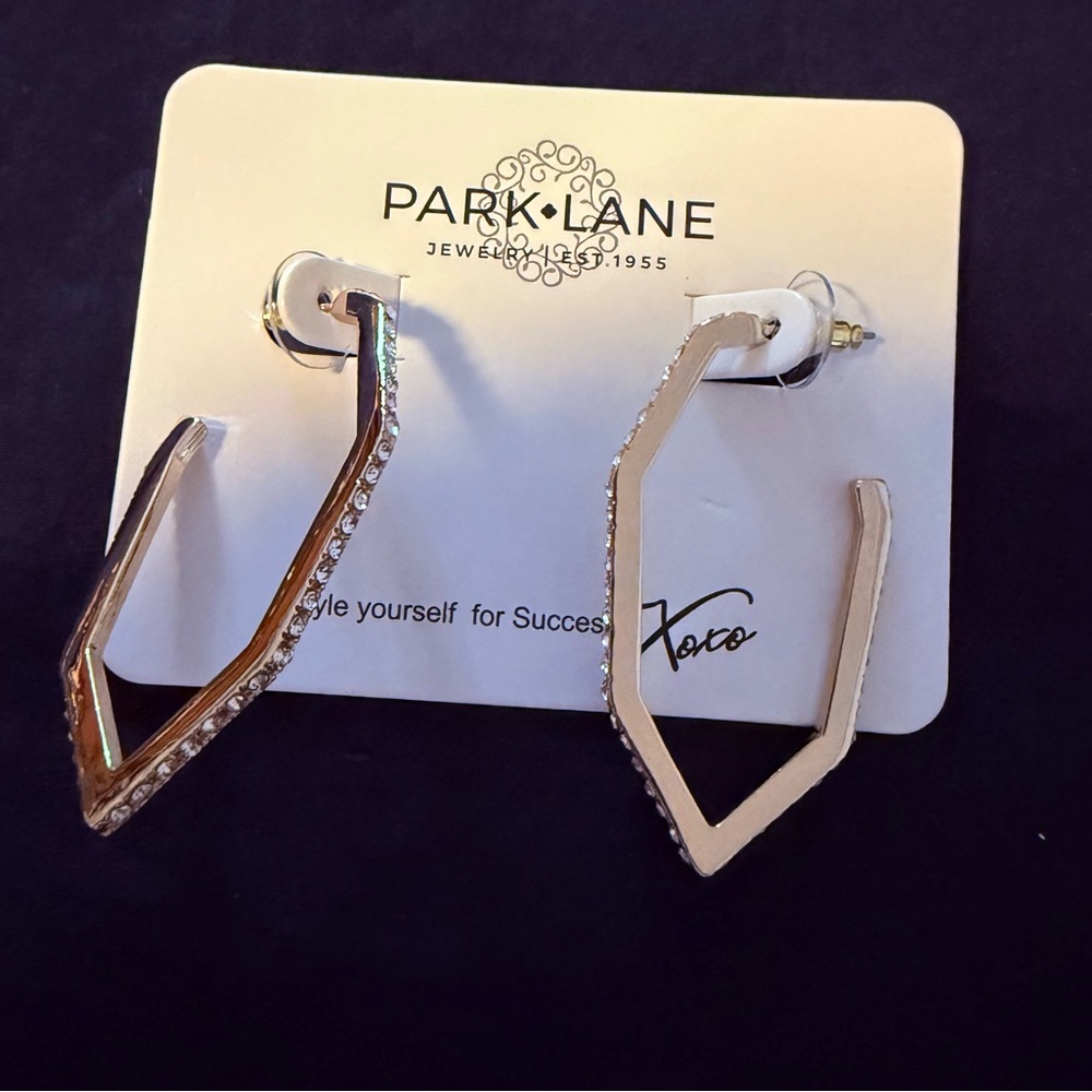 Park Lane Gold and Silver Angular Earrings